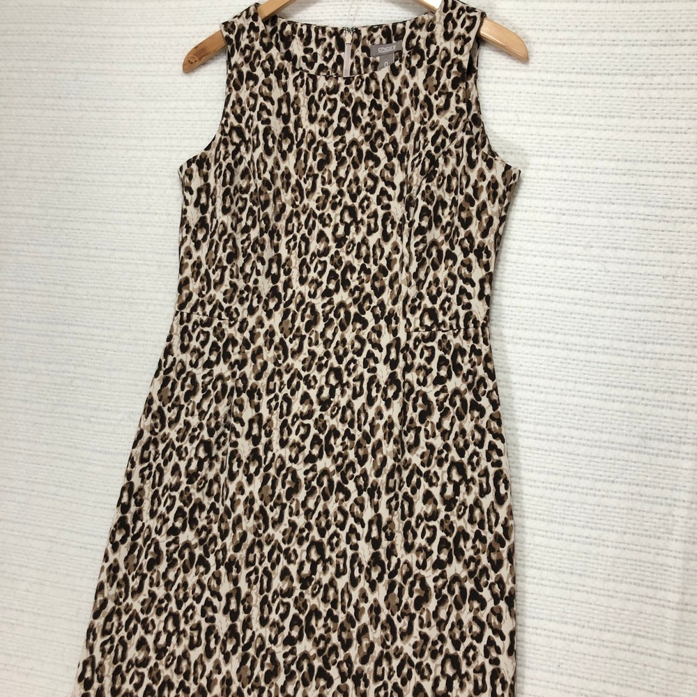 Chico's‎ Animal Print Dress Sleeveless Career Casual Chic Size 0
